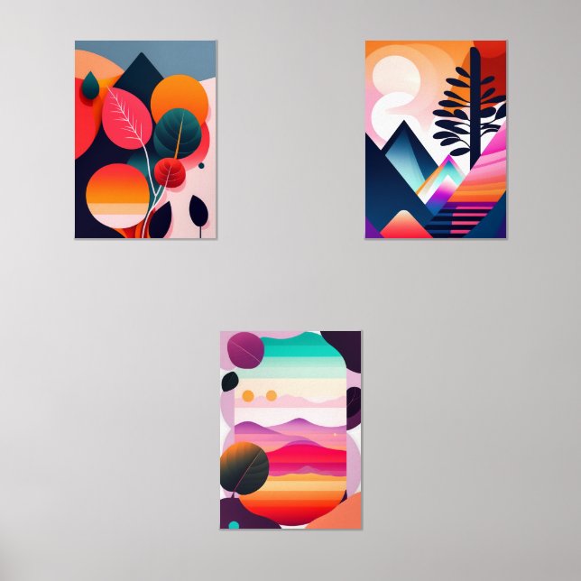 Mid-Century Modern Art Print Set (Front)