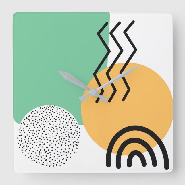 Mid Century Modern Art  Square Wall Clock (Front)