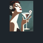 Mid Century Modern Art The Martini DIva Canvas Print<br><div class="desc">Welcome to my Mid Century Fantasy World! Designs in this store are born of growing up in a Mid Century home complete with Martini loving parents.  Break out the cocktails.  Merging fact with fantasy within Mid Century Modern,  Jazz,  Retro Futuristic,  Atomic and Space Age Designs.</div>