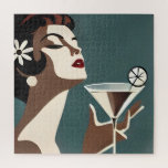 Mid Century Modern Art The Martini DIva Jigsaw Puzzle<br><div class="desc">Welcome to my Mid Century Fantasy World! Designs in this store are born of growing up in a Mid Century home complete with Martini loving parents.  Break out the cocktails.  Merging fact with fantasy within Mid Century Modern,  Jazz,  Retro Futuristic,  Atomic and Space Age Designs.</div>