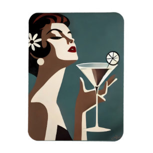 Mid Century Modern Art The Martini DIva Magnet