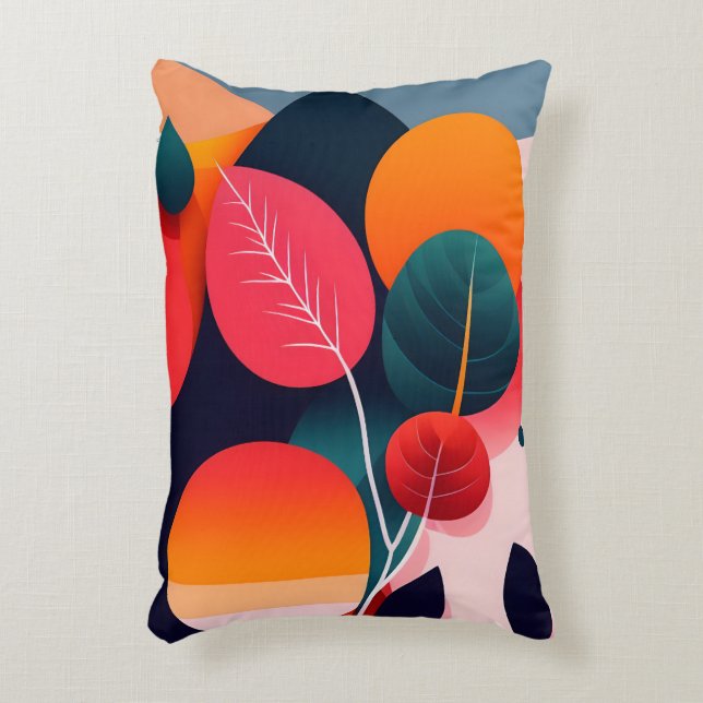 Mid Century Modern Art Throw Pillow (Front(Vertical))