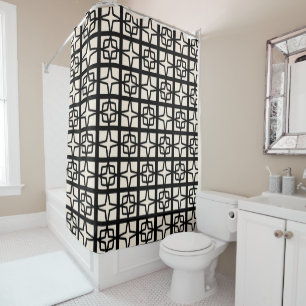 Mid Century Modern Atomic 1950s Retro Black Cream