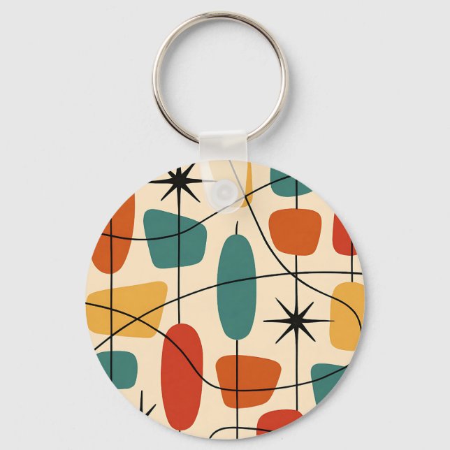 Mid Century Modern Atomic Abstract Keychain (Front)