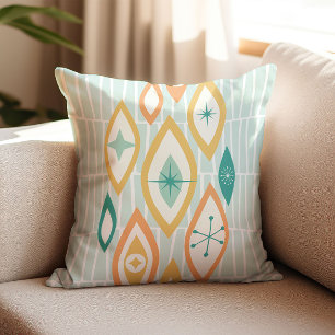 Mid Century Modern Atomic Abstract Pattern Throw Pillow
