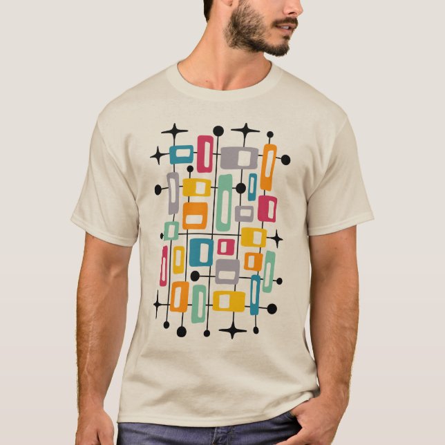 Mid Century Modern Atomic Abstract T-Shirt (Front)