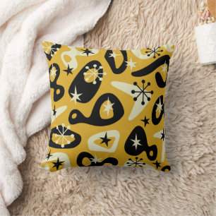 Mid Century Modern Atomic Abstract Throw Pillow