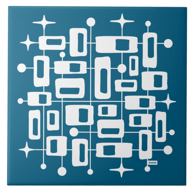 Mid Century Modern Atomic Abstract Tile (Front)