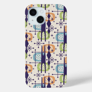 Mid Century Modern Atomic Age Abstract Pattern iPhone 15 Case