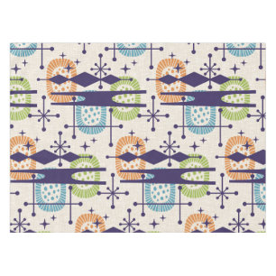 Mid Century Modern Atomic Age Abstract Pattern Tablecloth