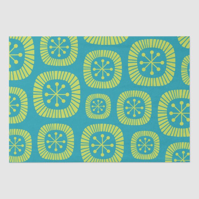Mid Century Modern Atomic Age Abstract Pattern Tissue Paper (Front)