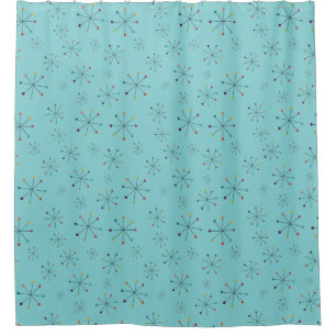 Mid-Century Modern Atomic Age Aqua Blue Pattern
