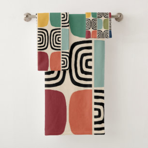 Mid Century Modern Atomic Age Bath Towel Set