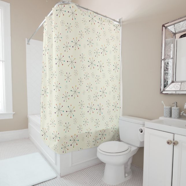 Mid-Century Modern Atomic Age Cream Pattern (In Situ)