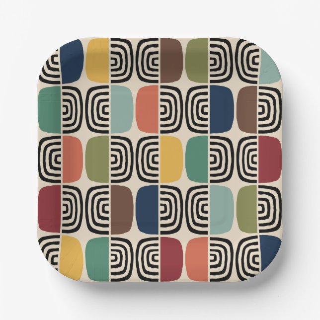 Mid Century Modern Atomic Age Paper Plate (Front)