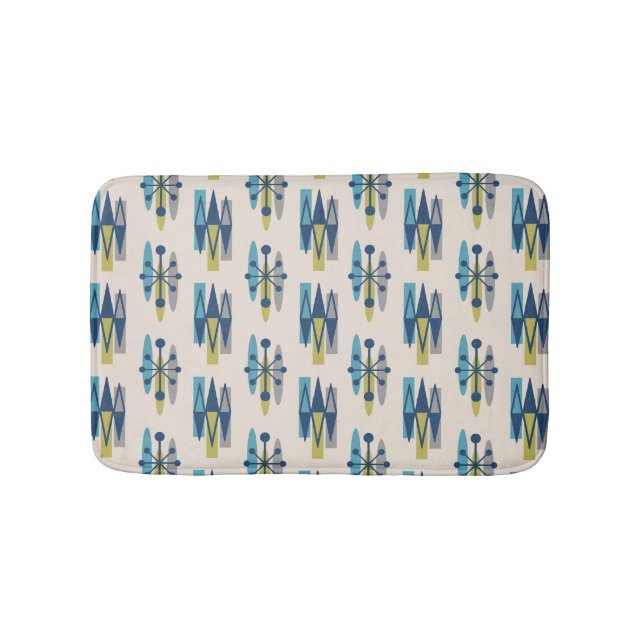 Mid Century Modern Atomic Age Pattern Bath Mat (Front)
