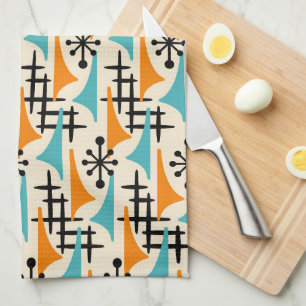 Mid-Century Modern Atomic Age Pattern Kitchen Towel
