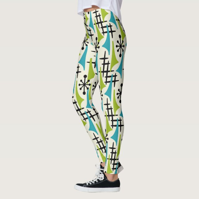 Mid-Century Modern Atomic Age Pattern Leggings (Left)