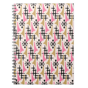 Mid Century Modern Atomic Age Pattern Notebook