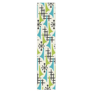 Mid-Century Modern Atomic Age Pattern Short Table Runner
