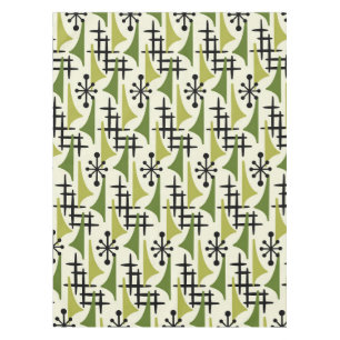 Mid Century Modern Atomic Age Pattern Tablecloth