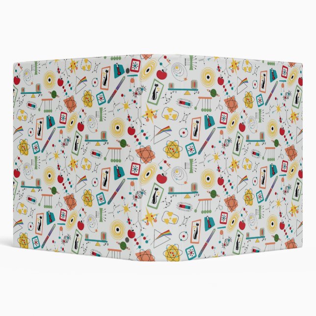Mid Century Modern Atomic Age STEM Physics Scatter Binder (Background)