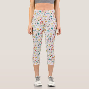 Mid Century Modern Atomic Age STEM Physics Scatter Capri Leggings