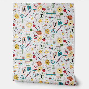 Mid Century Modern Atomic Age STEM Physics Scatter Wallpaper