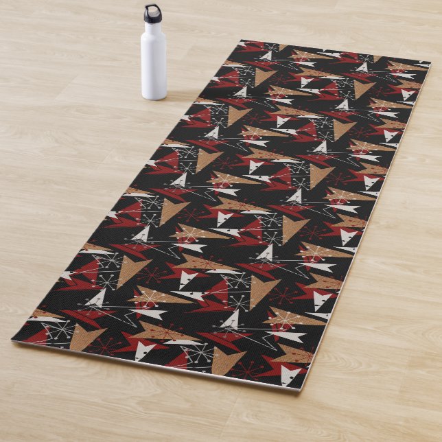 Mid Century Modern | Atomic Arrows & Starbursts Yoga Mat (In Situ)