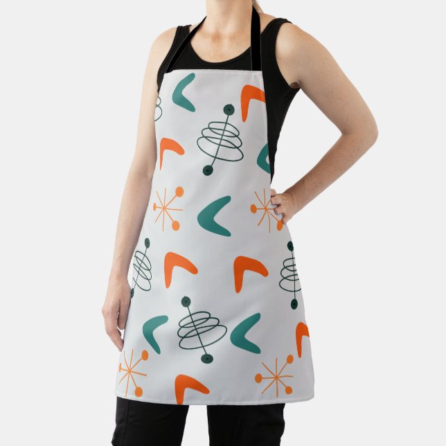 Mid-Century Modern Atomic Boomerangs Apron (Insitu)