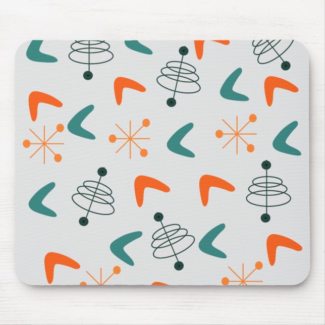 Mid-Century Modern Atomic Boomerangs  Mouse Pad (Front)