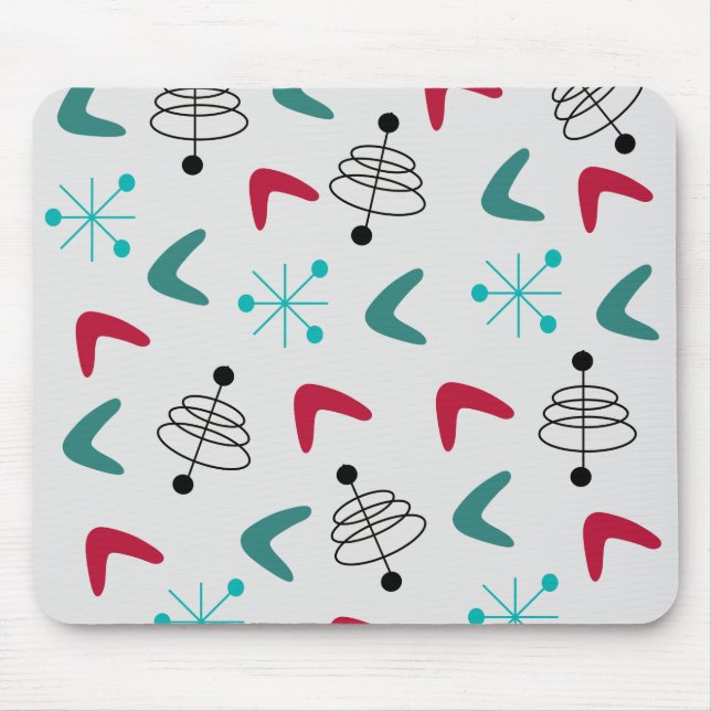 Mid-Century Modern Atomic Boomerangs  Mouse Pad (Front)