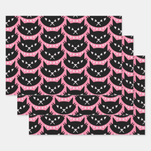 Mid Century Modern Atomic Cat Pattern Wrapping Paper Sheet