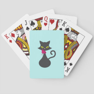 Mid Century Modern Atomic Cat  Playing Cards