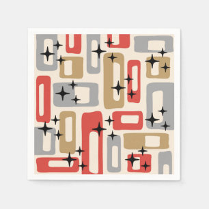 Mid Century Modern Atomic Christmas Napkin