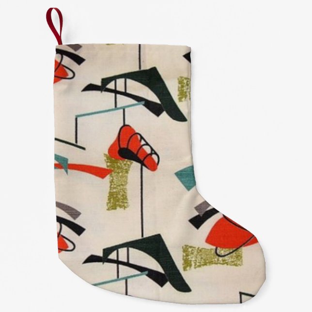 Mid Century Modern Atomic Christmas Stocking (Front)