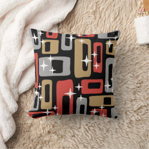 Mid Century Modern Atomic Christmas Throw Pillow