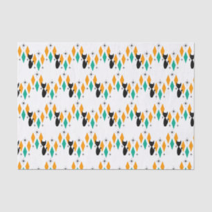 Mid Century Modern Atomic Diamonds Starbursts Cat Tissue Paper