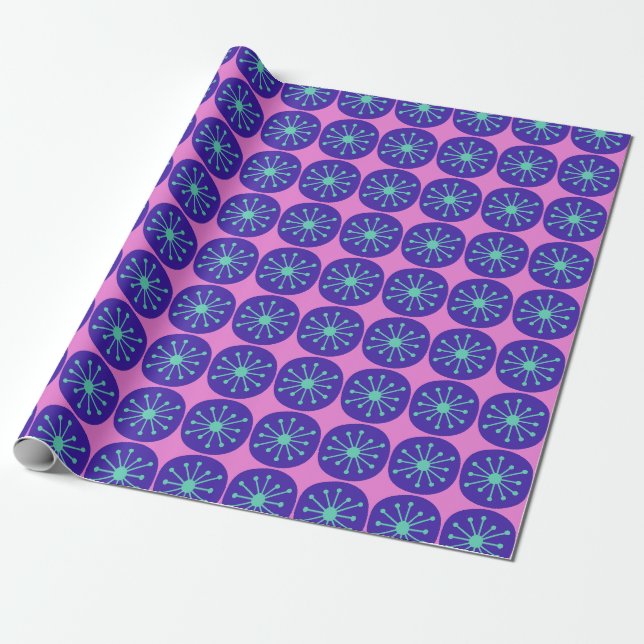 Mid Century Modern Atomic Dots Bold Retro Pattern  Wrapping Paper (Unrolled)