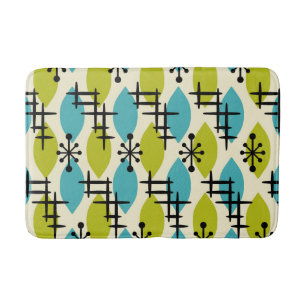 Mid Century Modern Atomic Drops Pattern Bath Mat