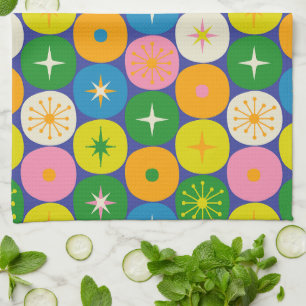 Mid Century Modern Atomic Era Space Age Colourful Kitchen Towel