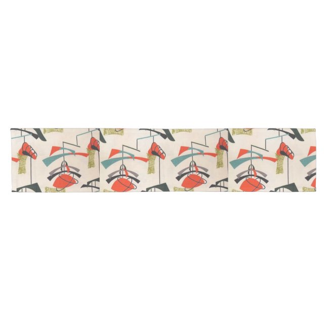 Mid Century Modern Atomic Fabric Table Runner (Horizontal)