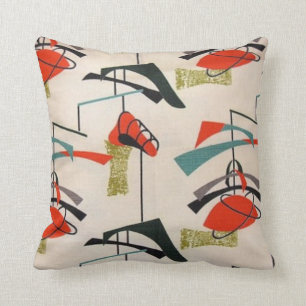 Mid Century Modern Atomic Mobile Fabric Pillow