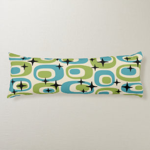 Mid Century Modern Atomic Pattern Body Pillow