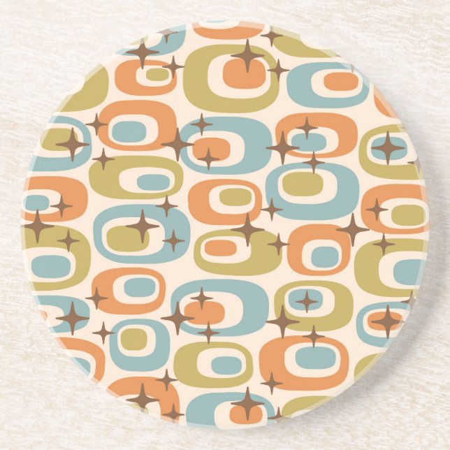 Mid Century Modern Atomic Pattern Coaster (Front)