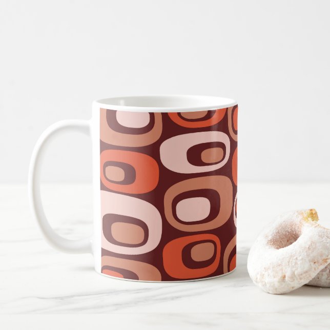 Mid Century Modern Atomic Pattern Coffee Mug (With Donut)