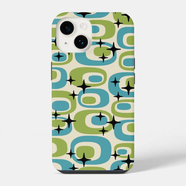 Mid Century Modern Atomic Pattern iPhone Case (Back)