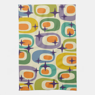 Mid Century Modern Atomic Pattern Kitchen Towel