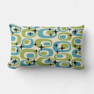 Mid Century Modern Atomic Pattern Lumbar Pillow