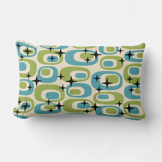Mid Century Modern Atomic Pattern Lumbar Pillow (Front)